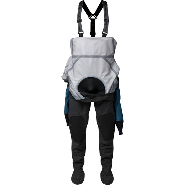 2026 Typhoon Hypercurve 2.0 Back Entry Drysuit With Fabric Socks 100209 - Teal / Grey